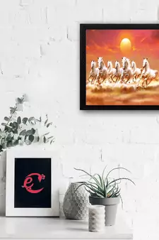 7 Running Lucky Horses Design Satin Matt Texture UV Art Painting