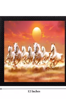 7 Running Lucky Horses Design Satin Matt Texture UV Art Painting