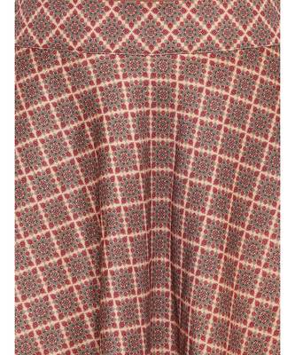 Beige Grid Green Skirt-Set 7