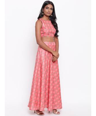 Pink Printed Skirt-Set 3
