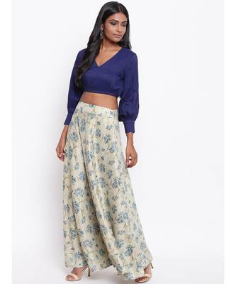 Blue Floral Skirt-Set 1