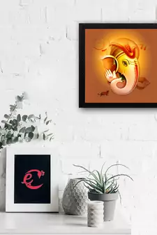 Lord Ganesha Satin Matt Texture UV Art Painting