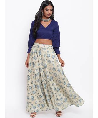 Blue Floral Skirt-Set 4