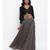Black Grid Leaf Skirt-Set