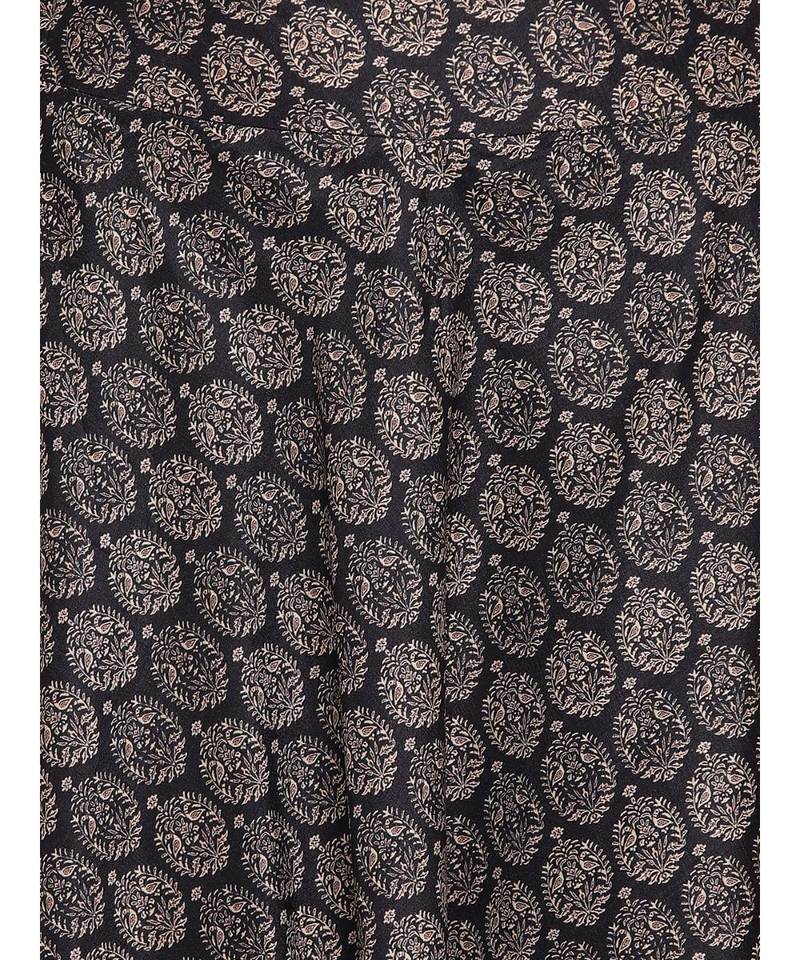 Black Grid Leaf Skirt-Set