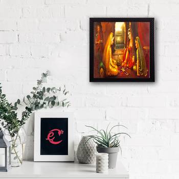 Sitting Lady Design Satin Matt Texture UV Art Painting 1