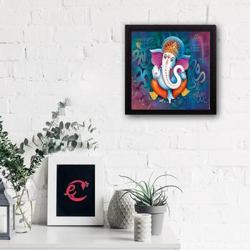 Lord Ganesha Satin Matt Texture UV Art Painting 2