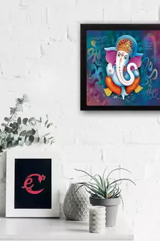 Lord Ganesha Satin Matt Texture UV Art Painting