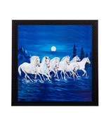 7 Running Lucky Horses Design Satin Matt Texture UV Art Painting