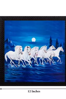 7 Running Lucky Horses Design Satin Matt Texture UV Art Painting