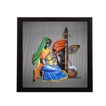 Abstract Radha Krishna Satin Matt Texture UV Art Painting 1