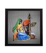 Abstract Radha Krishna Satin Matt Texture UV Art Painting