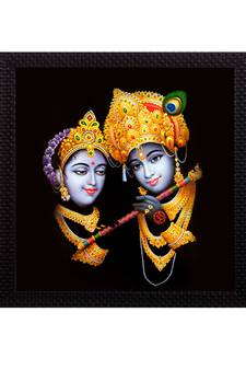 Abstract Radha Krishna Satin Matt Texture UV Art Painting