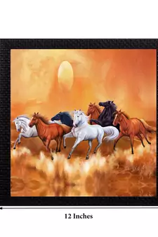 7 Running Lucky Horses Design Satin Matt Texture UV Art Painting