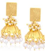 Yellow pearl earrings