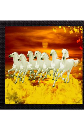 7 Running Lucky Horses Design Satin Matt Texture UV Art Painting