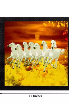 7 Running Lucky Horses Design Satin Matt Texture UV Art Painting
