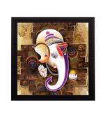 Lord Ganesha Satin Matt Texture UV Art Painting