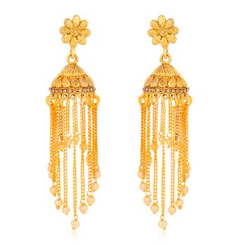 Yellow pearl earrings 1