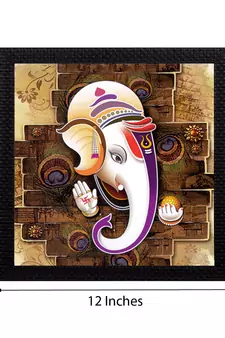 Lord Ganesha Satin Matt Texture UV Art Painting