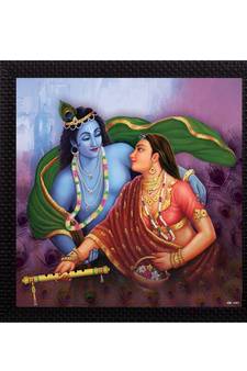 Radha Krishna Satin Matt Texture UV Art Painting