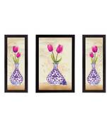 Set Of 3 Botanical Floral Satin Matt Texture UV Art Painting