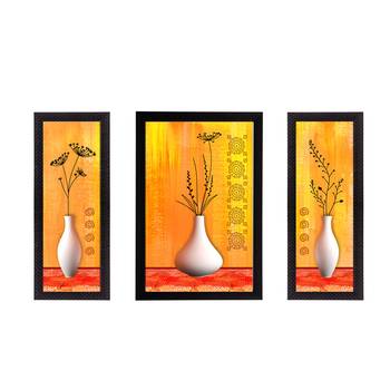 Set Of 3 Botanical Floral Satin Matt Texture UV Art Painting 1