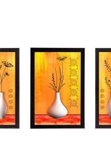 Set Of 3 Botanical Floral Satin Matt Texture UV Art Painting
