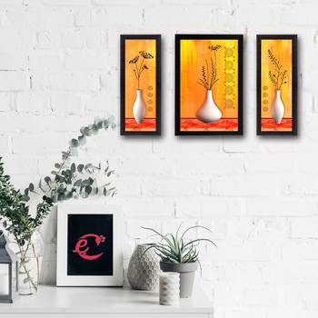 Set Of 3 Botanical Floral Satin Matt Texture UV Art Painting 2