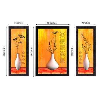 Set Of 3 Botanical Floral Satin Matt Texture UV Art Painting 3