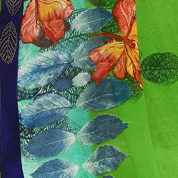 Olive printed georgette saree with blouse 2
