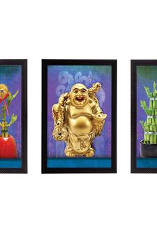 Set Of 3 Lord Buddha Satin Matt Texture UV Art Painting