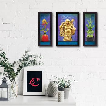 Set Of 3 Lord Buddha Satin Matt Texture UV Art Painting 2