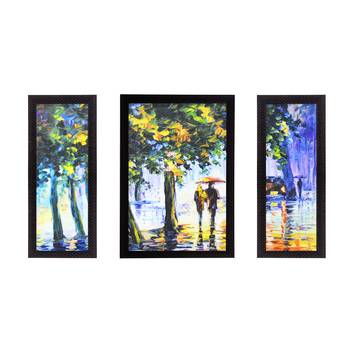 Set Of 3 Beautiful Loving Couple Satin Matt Texture UV Art Painting 1