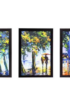 Set Of 3 Beautiful Loving Couple Satin Matt Texture UV Art Painting