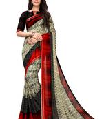 Multicolor printed georgette saree with blouse
