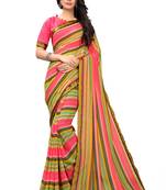 Multicolor printed georgette saree with blouse