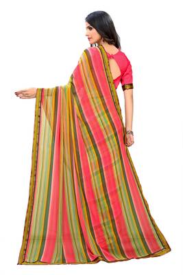 Multicolor printed georgette saree with blouse 2