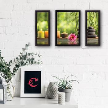 Set of 3 Floral Theme Satin Matt Texture UV Art Painting 2