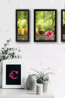 Set of 3 Floral Theme Satin Matt Texture UV Art Painting