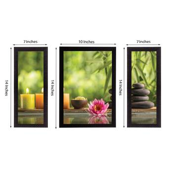 Set of 3 Floral Theme Satin Matt Texture UV Art Painting 3