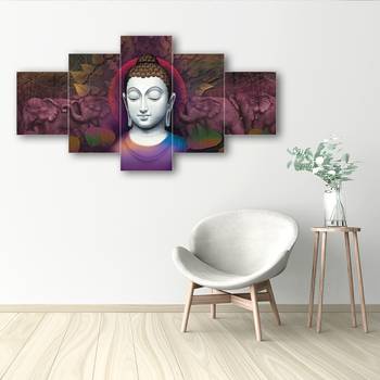 Set of 5 Lord Buddha Premium Canvas Painting 2