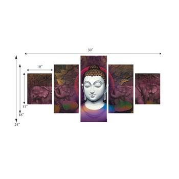 Set of 5 Lord Buddha Premium Canvas Painting 3