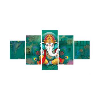 Set of 5 Lord Ganesha Premium Canvas Painting 1