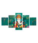 Set of 5 Lord Ganesha Premium Canvas Painting