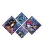 Set of 4 Radha Krishna Premium Canvas Painting