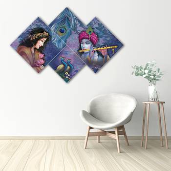 Set of 4 Radha Krishna Premium Canvas Painting 2