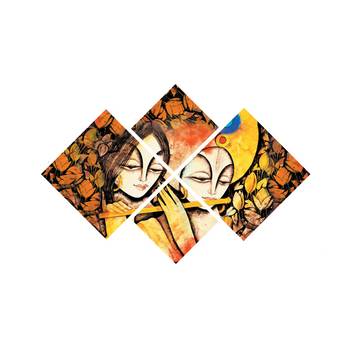 Set of 4 Radha Krishna Premium Canvas Painting 1