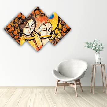 Set of 4 Radha Krishna Premium Canvas Painting 2