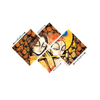 Set of 4 Radha Krishna Premium Canvas Painting 3